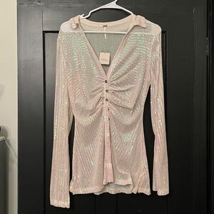 Free People Sequin Shirtee